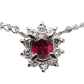 Pt900 プラチナ Pt850 プラチナ ルビー0.21ct ダイヤ0.13ct ペンダントネックレス レディース 【中古】